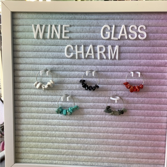 Natural Stone Wine Glass Charm - Picture 5 of 5
